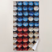 Baseball-Amerikanische Flagge Strandtuch (Vorderseite)