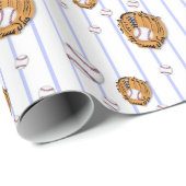 Baseball and Glove Pattern Geschenkpapier (Rolleneckpunkt)