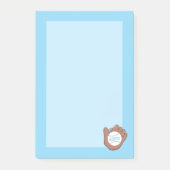 Baseball and Mitt Blue Kid Notes Post-it Klebezettel (Vorderseite)