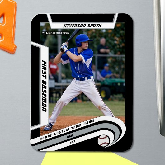 Baseball-Andenken Lebendig Silber Schwarz Benutzer Magnet