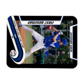 Baseball-Andenken Lebendiges Blau Schwarzes Benutz Magnet (Horizontal)