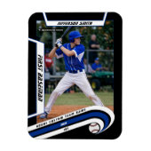 Baseball-Andenken Lebendiges Blau Schwarzes Benutz Magnet (Vertikal)