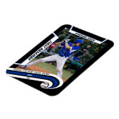 Baseball-Andenken Lebendiges Blau Schwarzes Benutz Magnet (Linke Seite)