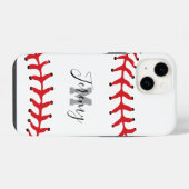Baseball Anfangsbuchstabe & Name iPhone Hülle (Rückseite (Horizontal))