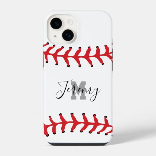 Baseball Anfangsbuchstabe & Name iPhone Hülle (Rückseite)