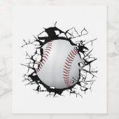 Baseball Apparel - Baseball Weinetikett (Einzelnes Label)