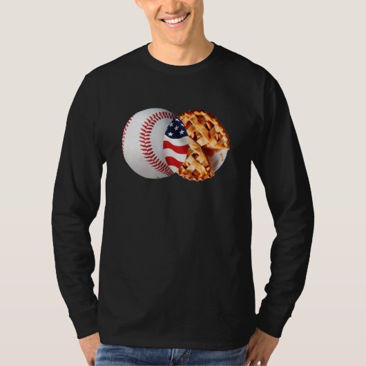 Baseball Apple Pie American Flag July 4th USA Men T-Shirt (Vorderseite)