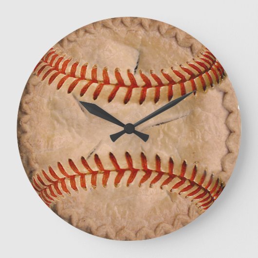Baseball Apple Pie Große Wanduhr (Vorderseite)