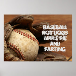 BASEBALL APPLE PIE HOT HUNDEN UND FARBEN POSTER