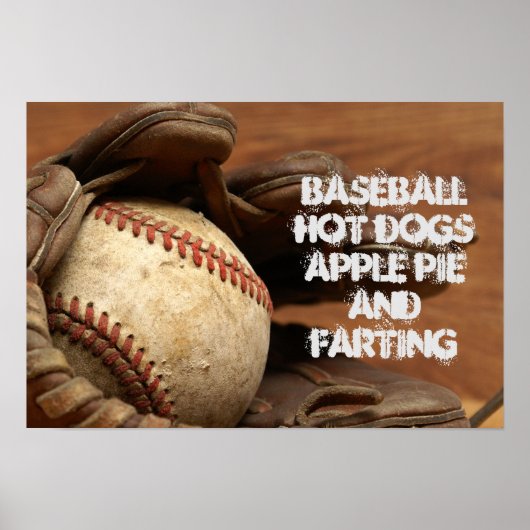BASEBALL APPLE PIE HOT HUNDEN UND FARBEN POSTER (Vorne)
