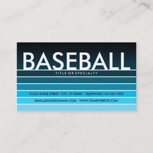 BASEBALL aqua swatch Visitenkarte (Vorderseite)