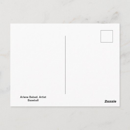 Baseball Art Postkarte (Rückseite)