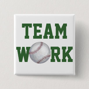 Baseball Art Team Button