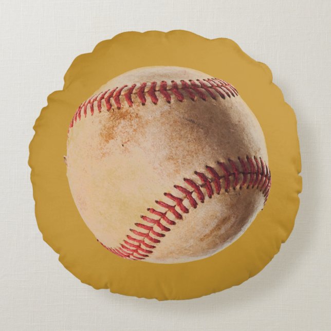 Baseball Artwork Rundes Kissen (Vorderseite)