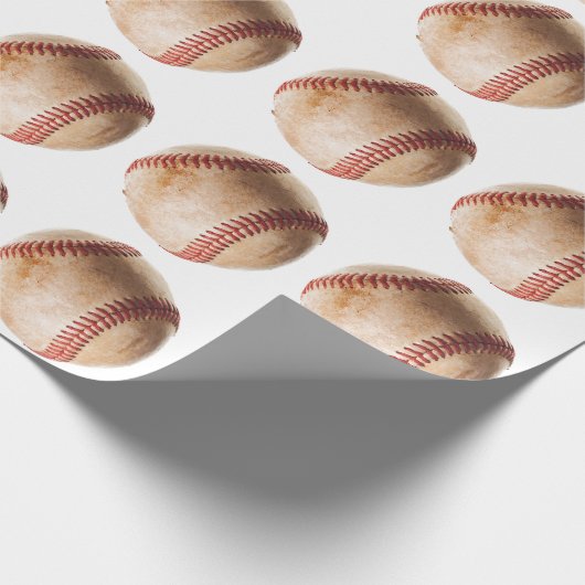 Baseball Artwork Vintag Geschenkpapier (Ecke)
