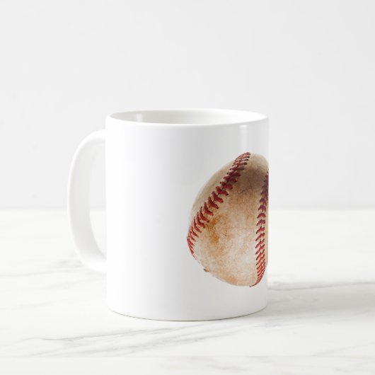 Baseball Artwork Vintag Kaffeetasse (Vorderseite Links)