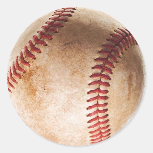 Baseball Artwork Vintag Runder Aufkleber (Vorderseite)