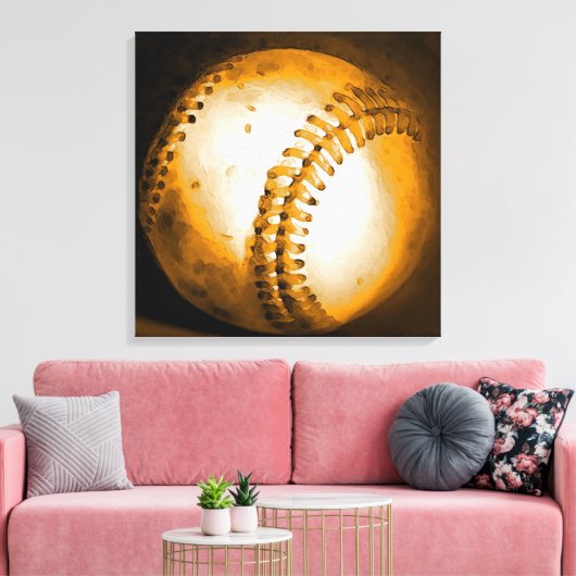 Baseball Artwork Wrapped Canvas Leinwanddruck (Insitu (Wohnzimmer))