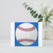 Baseball auf blau postkarte (Stehend Vorderseite)