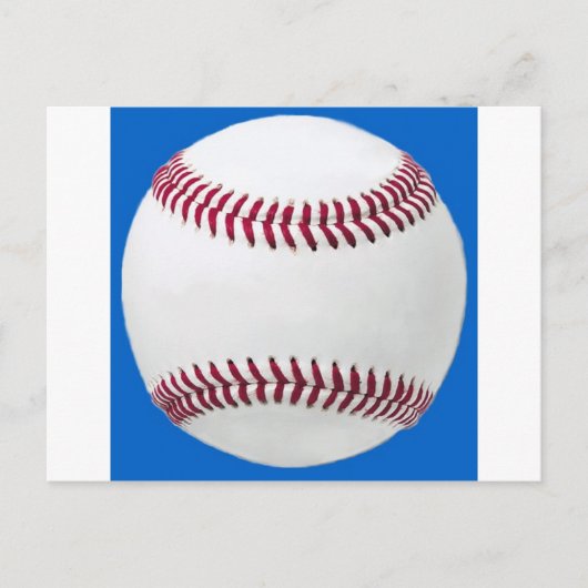 Baseball auf blau postkarte (Vorderseite)