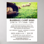 Baseball auf Feld, Baseball Camp-Werbung Poster (Vorne)