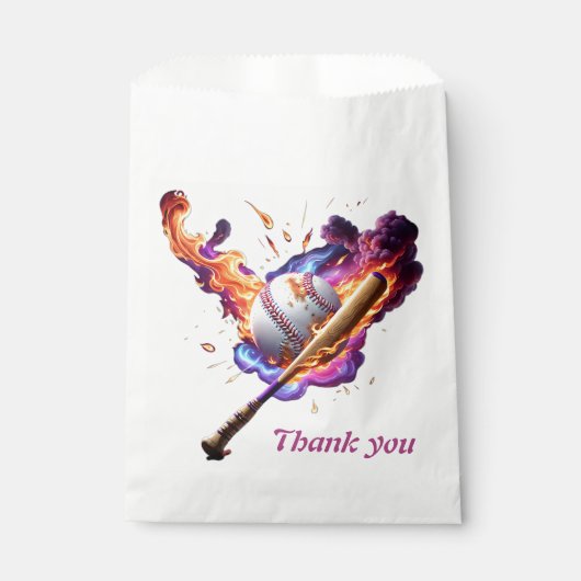Baseball auf Feuer. Geschenktütchen (Vorderseite)