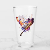 Baseball auf Feuer. Glas (Rückseite)
