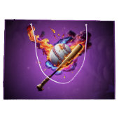 Baseball auf Feuer. Große Geschenktüte (Rückseite)