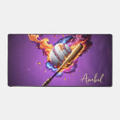 Baseball auf Feuer. Schreibtischunterlage (Vorderseite)