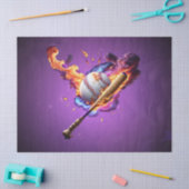 Baseball auf Feuer. Seidenpapier (Basteln)