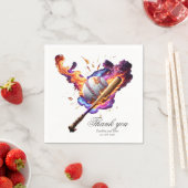 Baseball auf Feuer. Serviette (Beispiel)