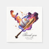 Baseball auf Feuer. Serviette (Vorderseite)