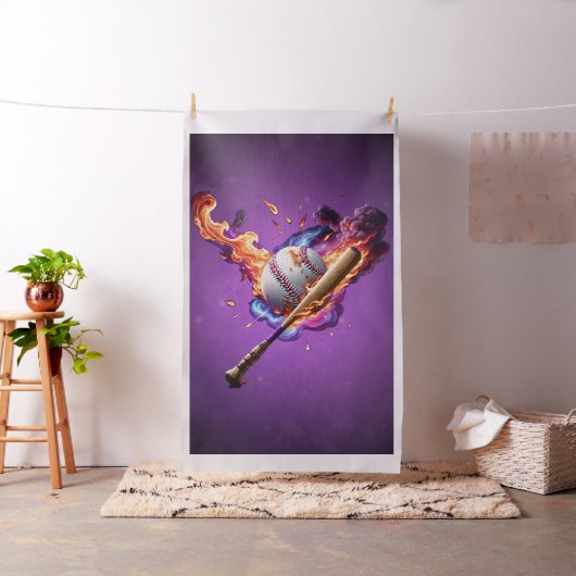 Baseball auf Feuer. Stoff (Beispiel)