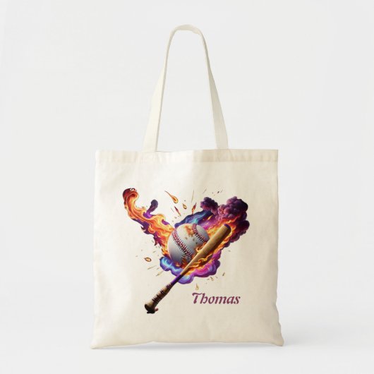 Baseball auf Feuer. Tragetasche (Vorne)