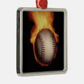 Baseball auf Feuerverzierung Ornament Aus Metall (Rechts)