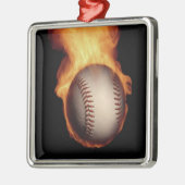 Baseball auf Feuerverzierung Ornament Aus Metall (Links)