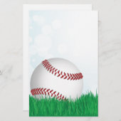 Baseball auf Gras Briefpapier (Vorne/Hinten)