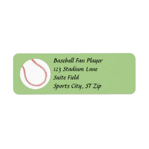 Baseball auf Green Address Labels