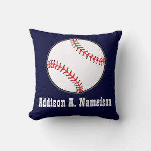 Baseball auf Navy Blau  Name Sportraum Jungen werf Kissen