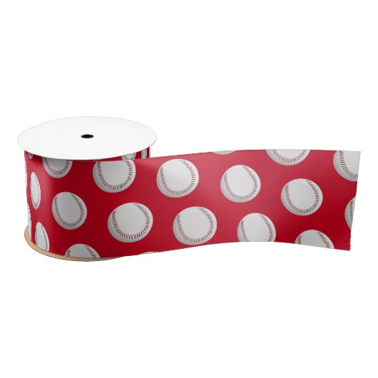 Baseball auf Red Satin Ribbon Satinband (Spule)