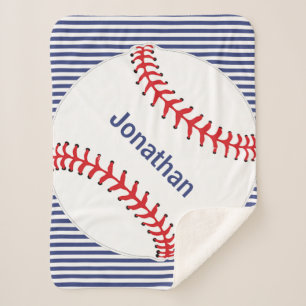 Baseball auf Streifen Design Sherpa Blankon Sherpadecke