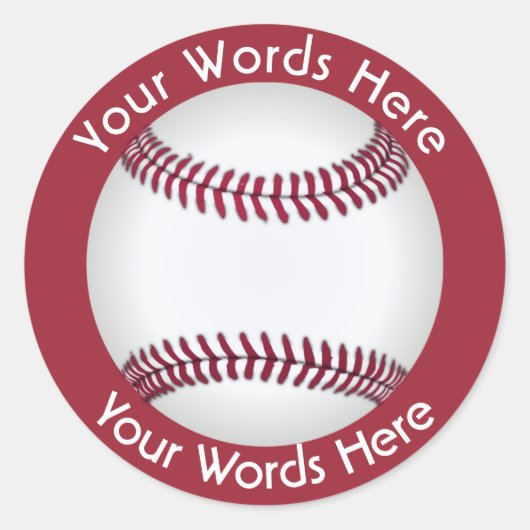 Baseball-Aufkleber Runder Aufkleber (Vorderseite)