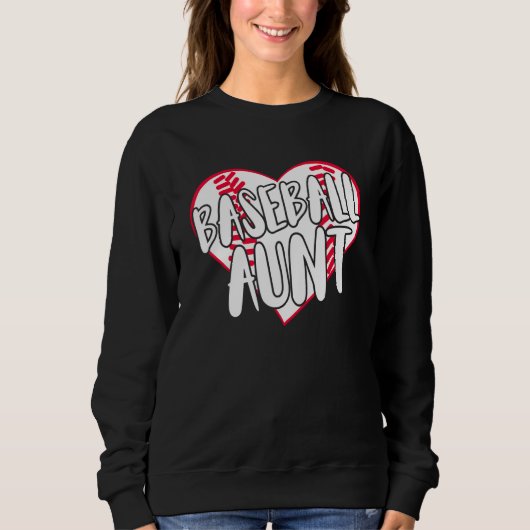 Baseball Aunt Heart 2 Sweatshirt (Vorderseite)