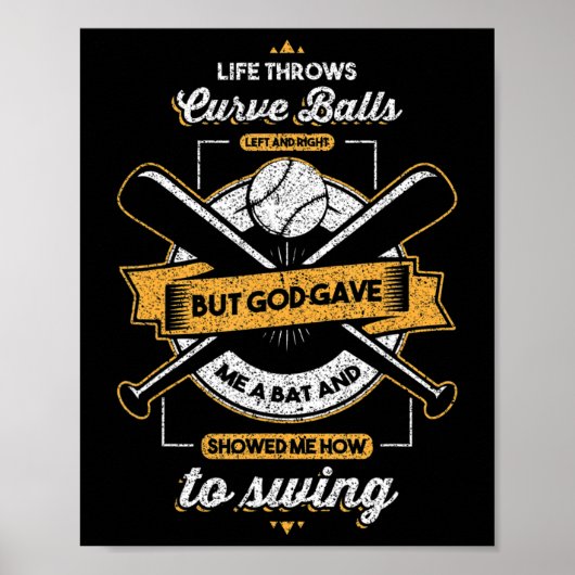 Baseball außer Gott gab Christliches Geschenk Poster (Vorne)