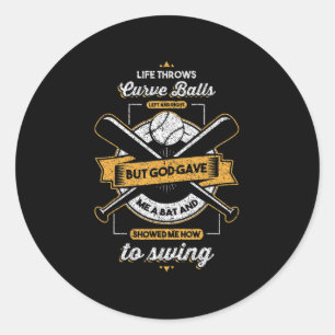 Baseball außer Gott gab Christliches Geschenk Runder Aufkleber