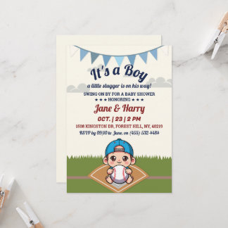 Baseball Baby Boy Dusche Einladung Kleines Gepäck