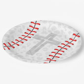 Baseball Baby Dedication Cross Party Paper Plates Pappteller (Schrägansicht)