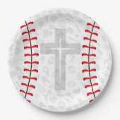 Baseball Baby Dedication Cross Party Paper Plates Pappteller (Vorderseite)