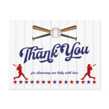 Baseball, Baby Dusche danke Postkarte