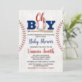 Baseball Baby Dusche Einladung (Stehend Vorderseite)